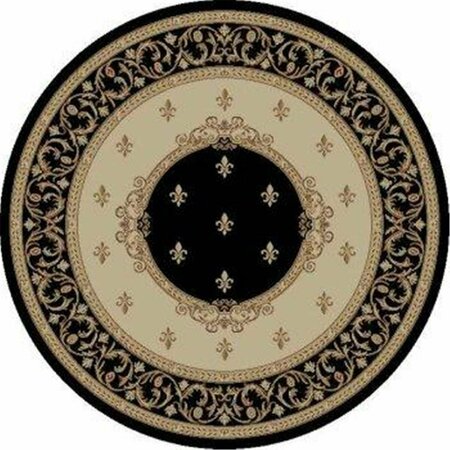 CONCORD GLOBAL TRADING 3 ft. 11 ft. x 5 ft. 7 in. Jewel F. Lys Medallion - Black 63134